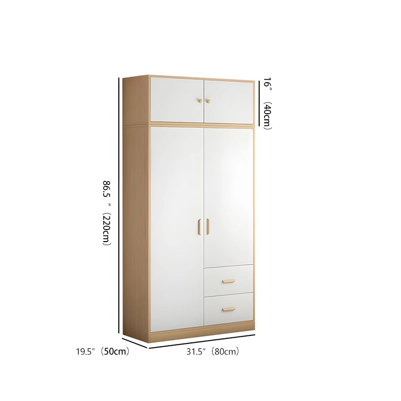 Modern Design Economical Double Door Kidsren's Wardrobe Large Storage Cabinet for Home Bedroom Rental House Easy Simple Assembly - MEI YI