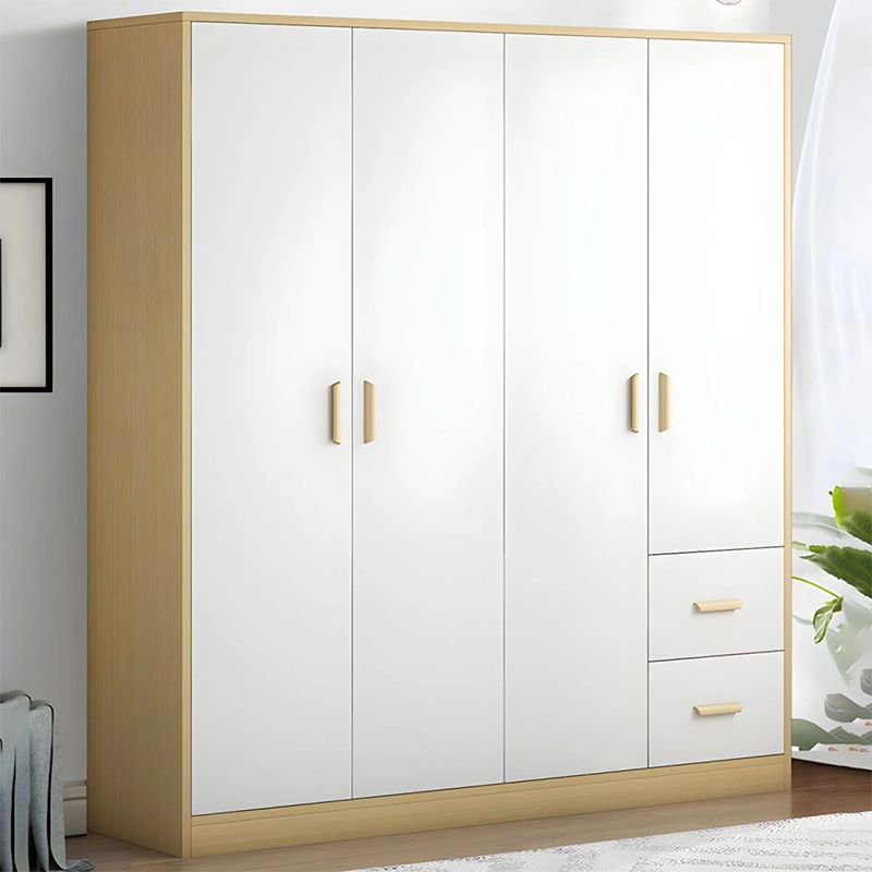 Modern Design Economical Double Door Kidsren's Wardrobe Large Storage Cabinet for Home Bedroom Rental House Easy Simple Assembly - MEI YI