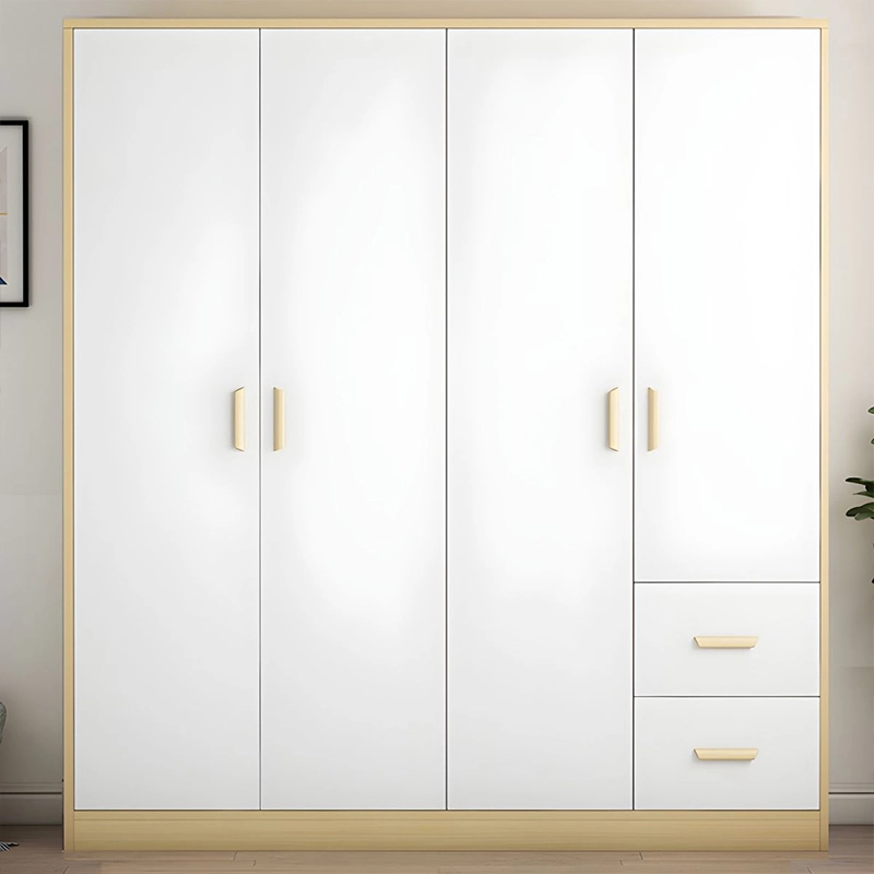 Modern Design Economical Double Door Kidsren's Wardrobe Large Storage Cabinet for Home Bedroom Rental House Easy Simple Assembly - MEI YI