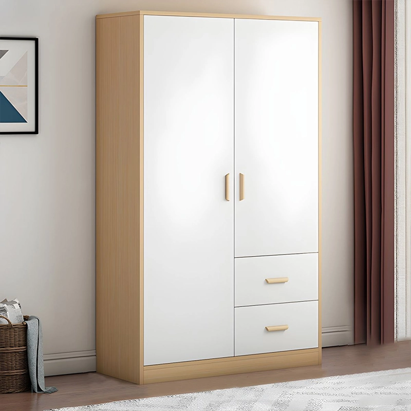 Modern Design Economical Double Door Kidsren's Wardrobe Large Storage Cabinet for Home Bedroom Rental House Easy Simple Assembly - MEI YI