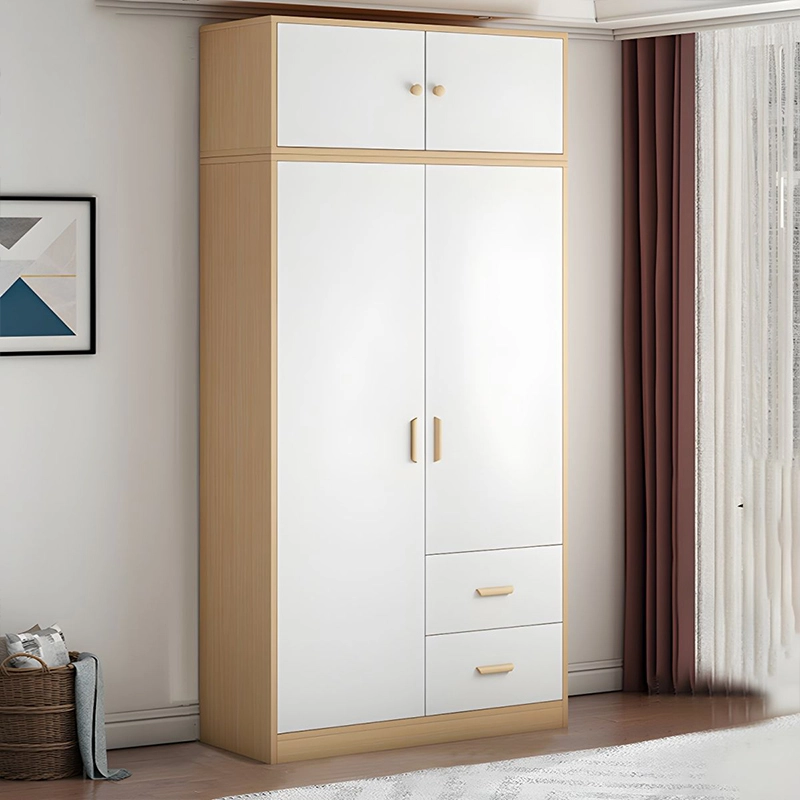 Modern Design Economical Double Door Kidsren's Wardrobe Large Storage Cabinet for Home Bedroom Rental House Easy Simple Assembly - MEI YI