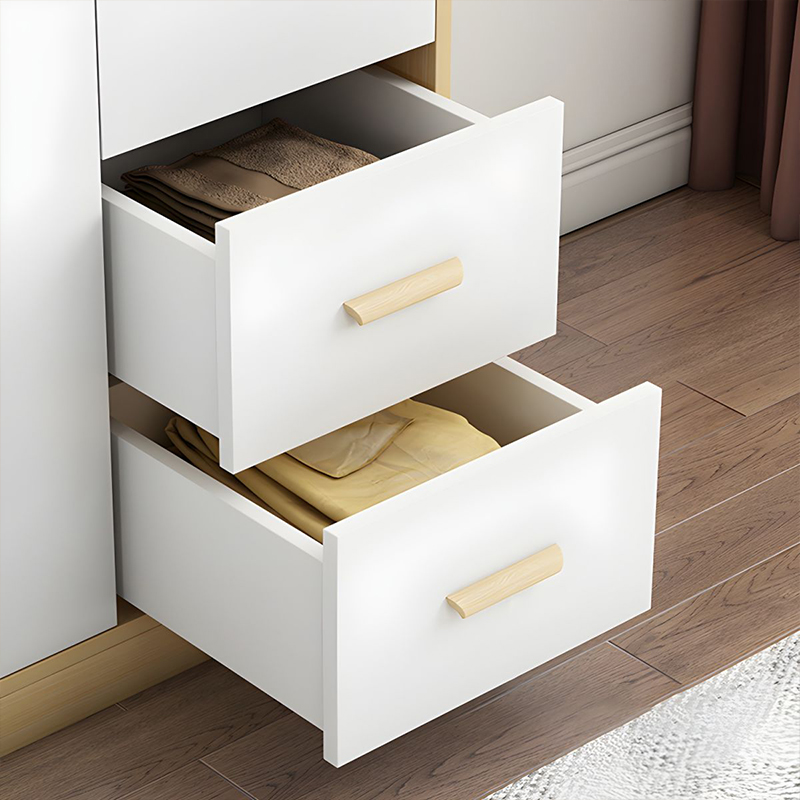 Modern Design Economical Double Door Kidsren's Wardrobe Large Storage Cabinet for Home Bedroom Rental House Easy Simple Assembly