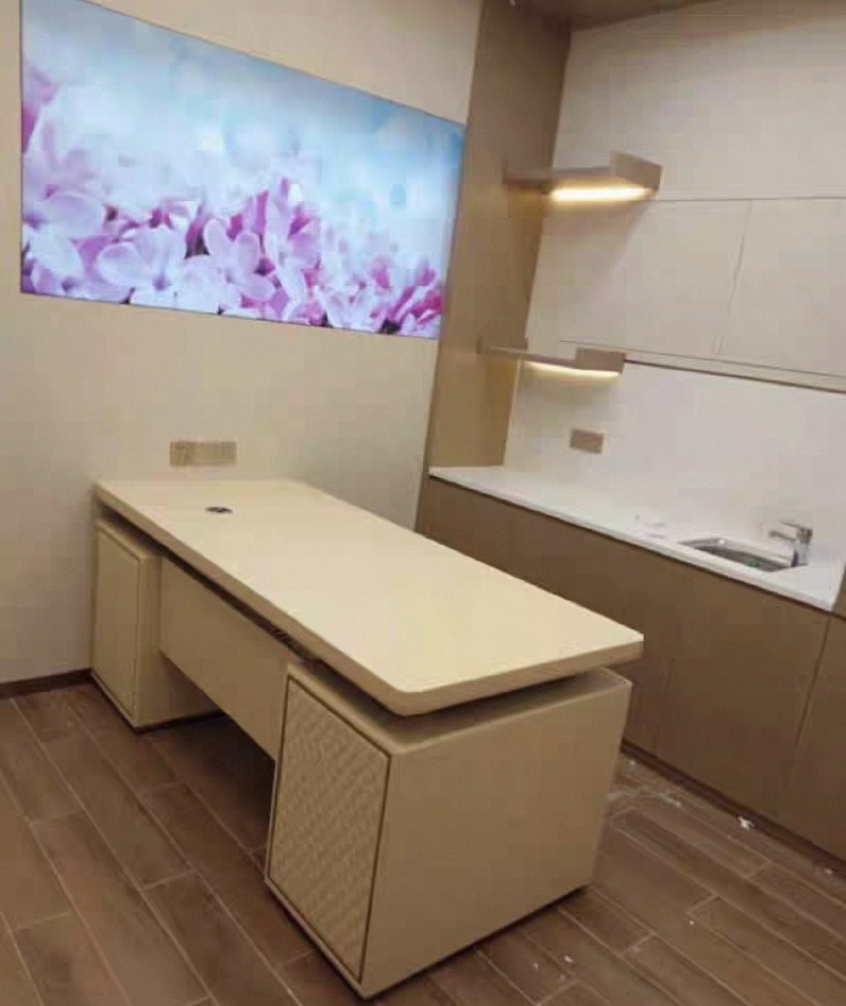 Escritorio premium para oficina en casa con altura ergonómica y sistema de gestión de cables oculto. Inspira grandes ideas con su veta refinada y meticuloso diseño. - MEI YI