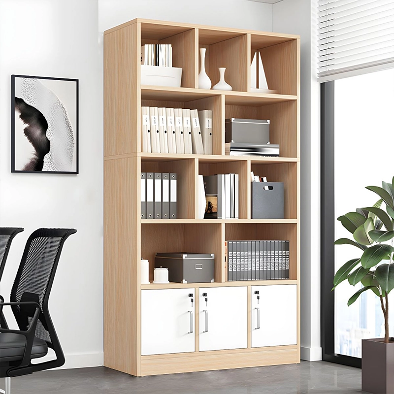 Wood Office Furniture Executive CEO Boss Manager Bookcase 2 Door File Cabinet 4 Drawer Wood Office Storage Cabinet - MEI YI