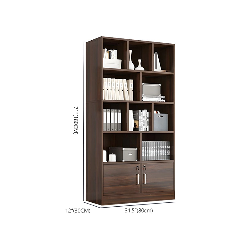 Wood Office Furniture Executive CEO Boss Manager Bookcase 2 Door File Cabinet 4 Drawer Wood Office Storage Cabinet - MEI YI