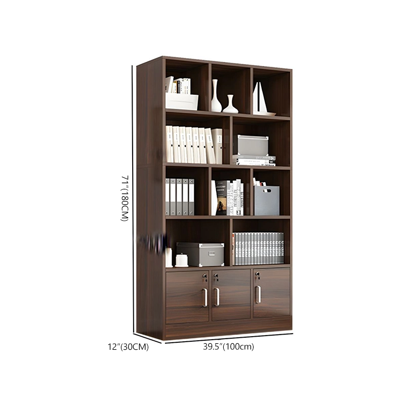 Wood Office Furniture Executive CEO Boss Manager Bookcase 2 Door File Cabinet 4 Drawer Wood Office Storage Cabinet - MEI YI