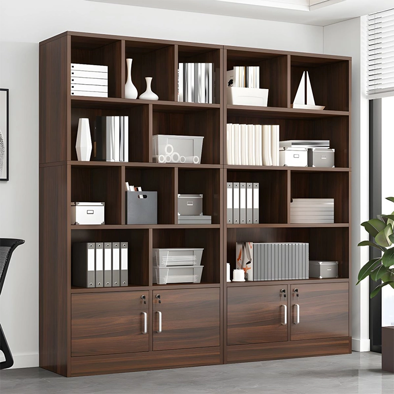 Wood Office Furniture Executive CEO Boss Manager Bookcase 2 Door File Cabinet 4 Drawer Wood Office Storage Cabinet - MEI YI