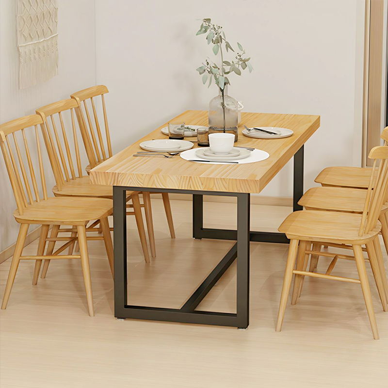 Vintage Industrial Solid Wood Dining Table Chair Combination Luxury for Home Living Room Area B2B Furniture Vendor MEIYI