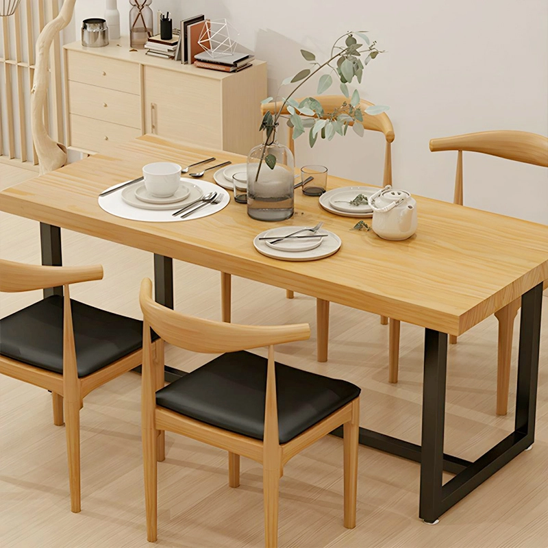 Solid Wood Dining Table Chair Combination Vintage Industrial for Home Living Room 4-Seater Zone Direct Factory Supplier MEIYI - MEI YI