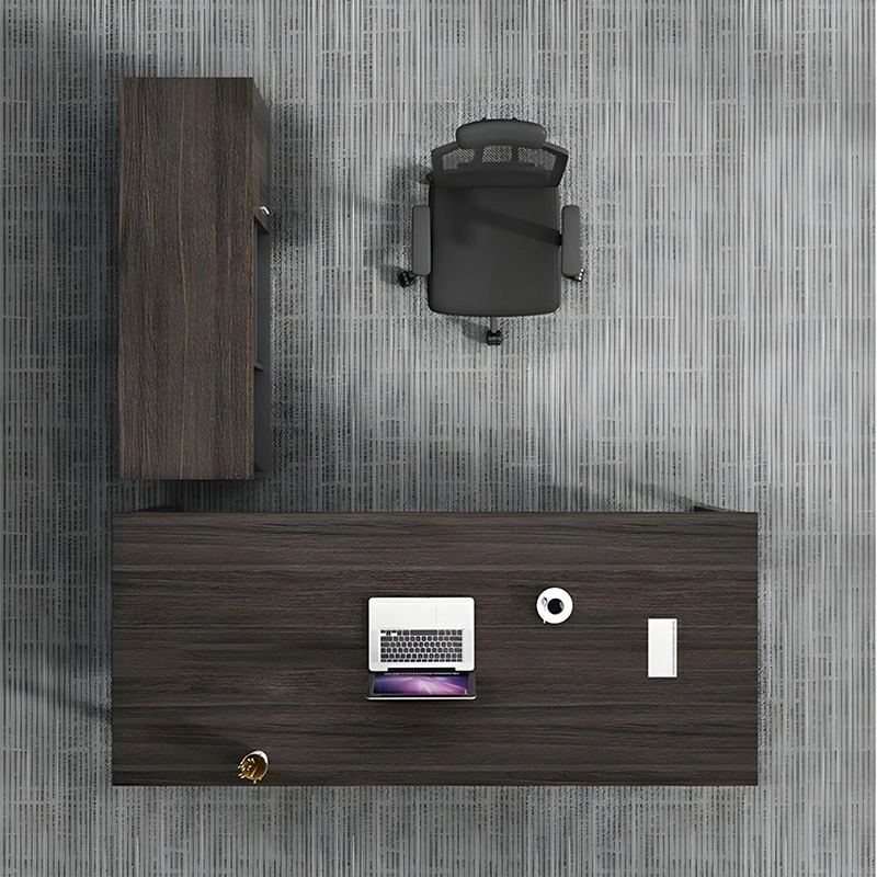 Modern L Shaped Boss Desk High Quality Wood with Side Cabinet for Financial Advisor Office MEIYI Furniture - MEI YI