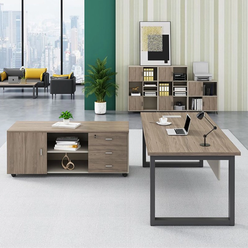 Modern Executive Computer Table L Shaped Modular Wood for Tech Company Team Leader Workstation MEIYI Brand - MEI YI