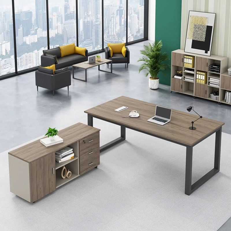 Modern L Shaped Executive Desk High Quality Wooden Panel for CEO Private Office OEM Manufacturer MEIYI - MEI YI