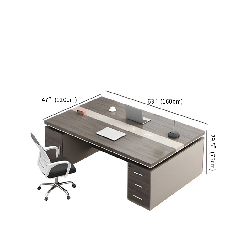 Executive Office Computer Desk Chair Set Double Large Wood Panel for Financial Company Home Office Area Direct Factory Sale MEIYI - MEI YI