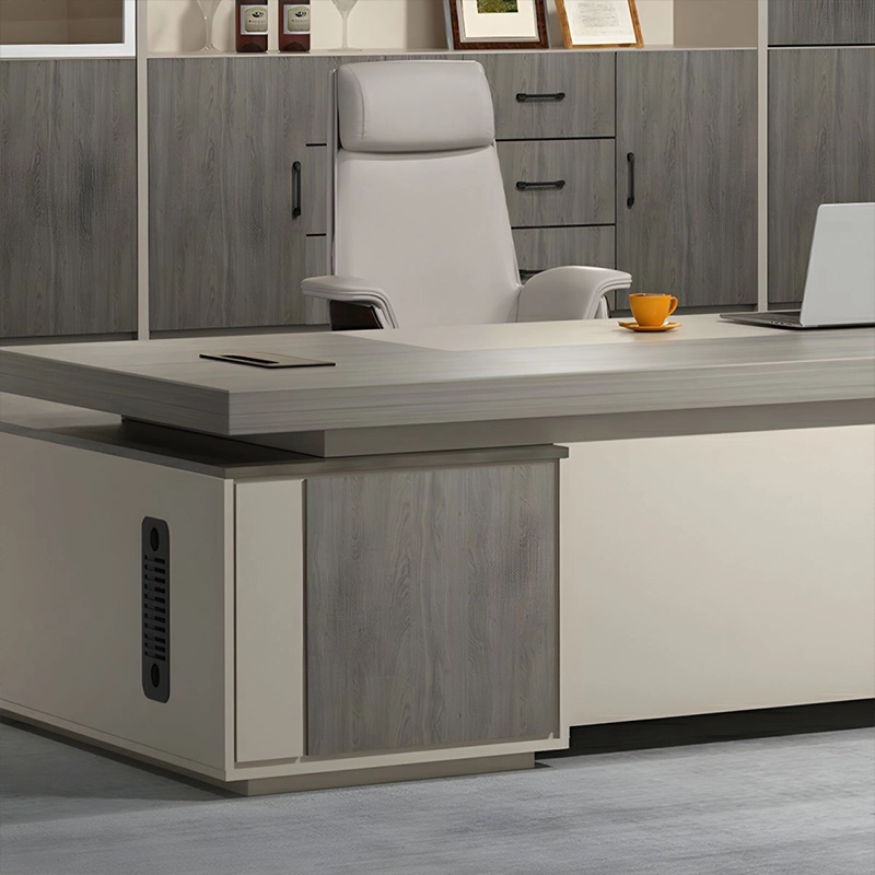 High Quality Modern Style Executive Desk L Shape with Cabinet for CEO Office Workspace MEIYI Brand - MEI YI