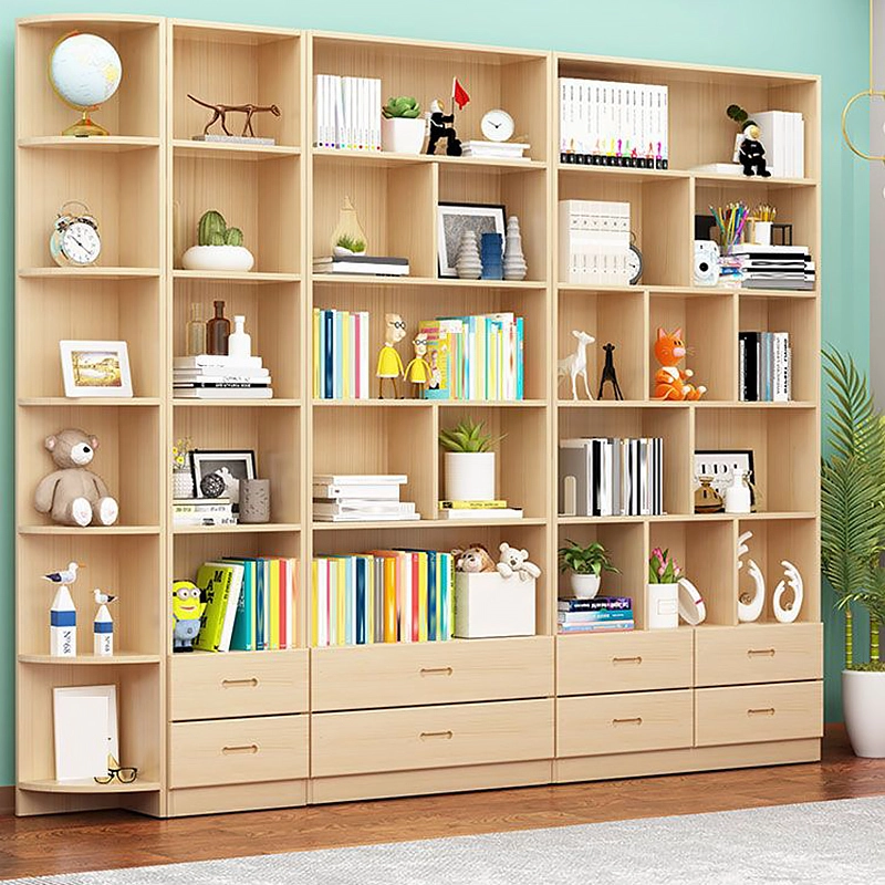 Black Wooden Bookshelf Portable Contemporary for Living Room Storage Area ODM Solution Provider MEIYI - MEI YI