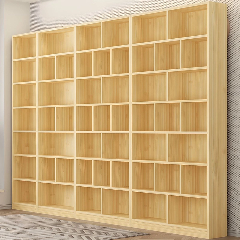 Contemporary Black Wooden Bookshelf Portable Display Cabinet for Living Room Area MEIYI Furniture - MEI YI