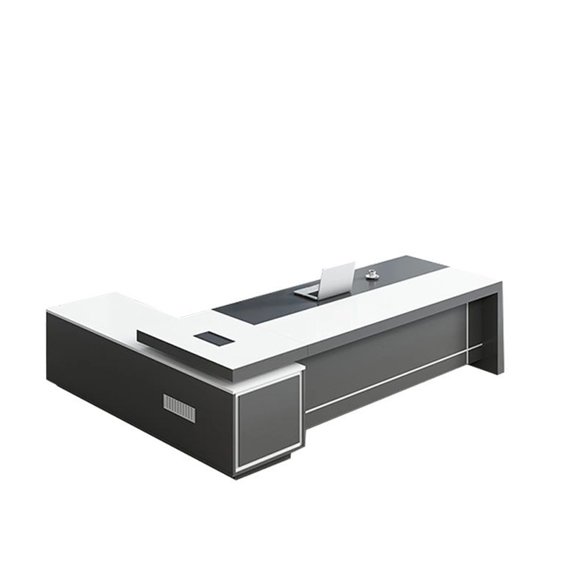 Modern Designer L-Shaped Executive Desk White for Corporate Branch Office Export Trading Company MEIYI - MEI YI