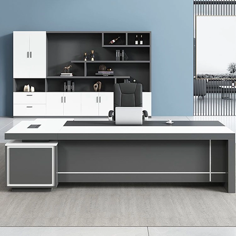 Modern Designer White L-Shaped Executive Desk Customizable Colors for Commercial Office Space Direct Factory Supplier MEIYI - MEI YI