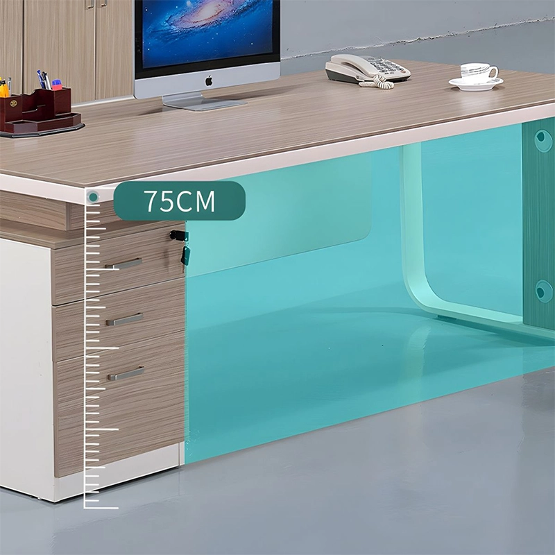 Modern Fashion L Shaped Office Desk with Drawers for Commercial Office Area MEIYI Furniture - MEI YI