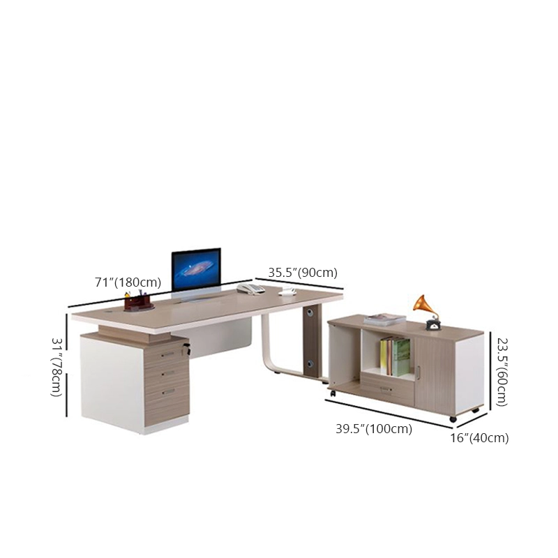 L Shaped Computer Desk MDF Melamine Metal Base for Corporate Office Work Zone Professional Production Base MEIYI - MEI YI