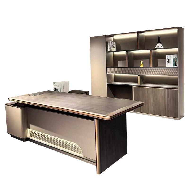 Modern Wood Executive Office Desk With Side Table Office Desk Furniture L Shape Office Table - MEI YI