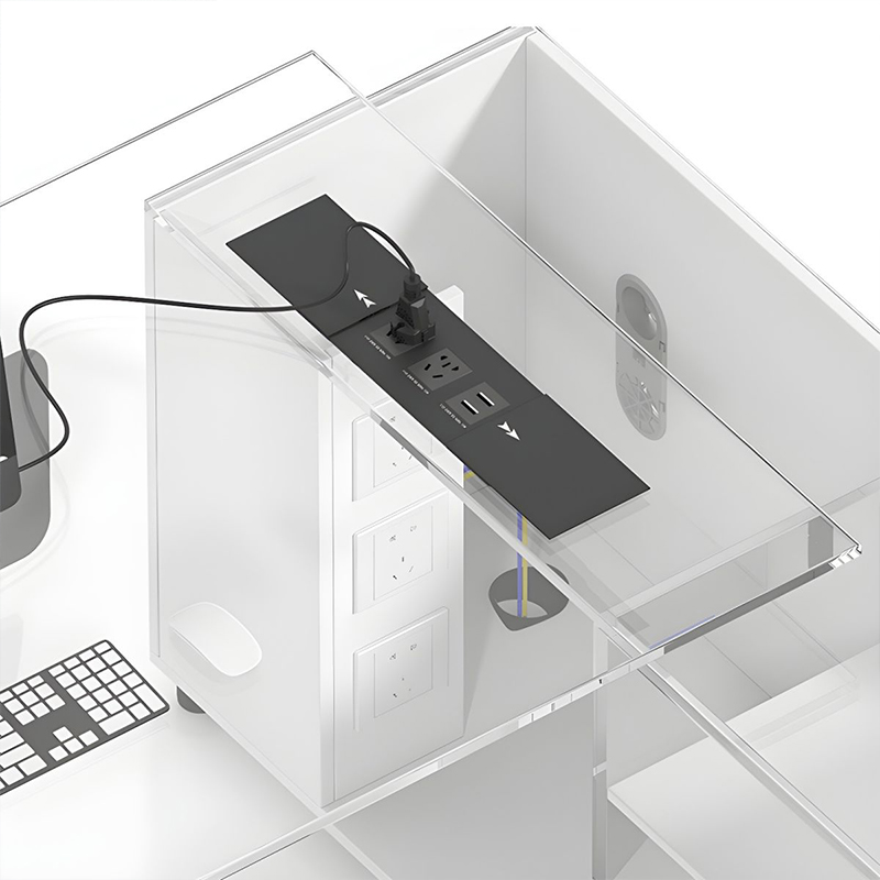 Modern L-shaped Executive Office Desk MFC Table for CEO Manager Office Workspace MEIYI Furniture