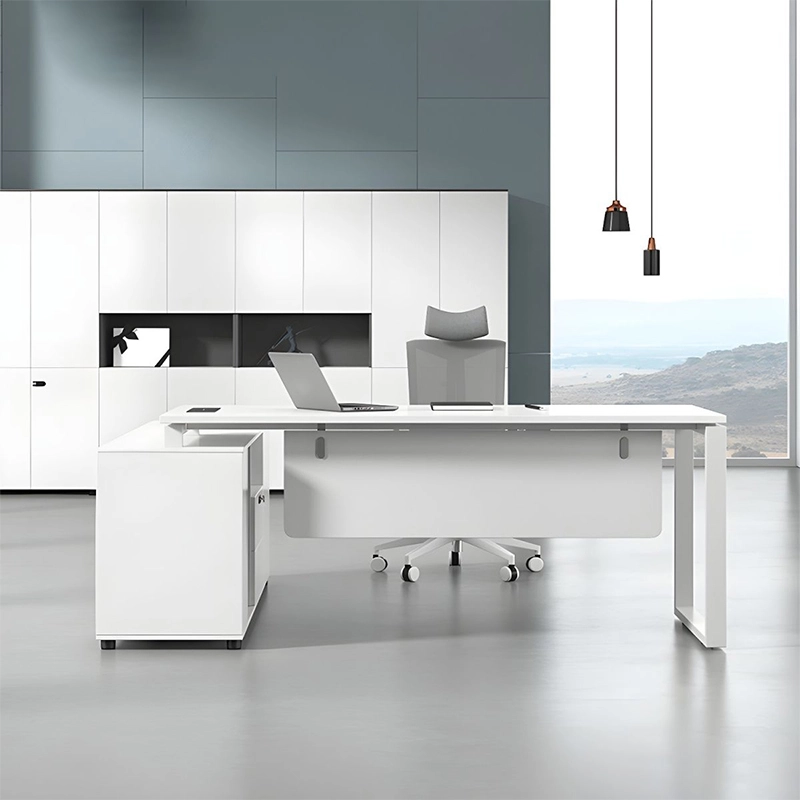 Modern L-shaped Executive Desk Luxury MFC for Corporate CEO Executive Office MEIYI Brand - MEI YI