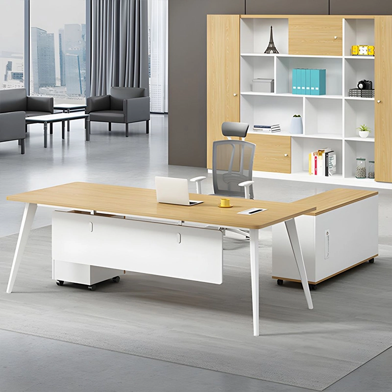 Quality Office Boss Table With Cabinet For Senior Management Work Area Furniture Wholesaler MEIYI - MEI YI