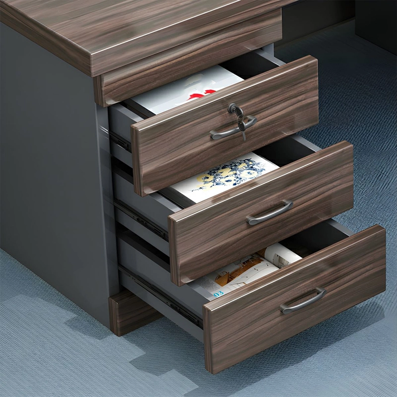 Single L-Shaped Executive Office Desk Wooden for Hospital Management Office Area Project Contractor MEIYI - MEI YI