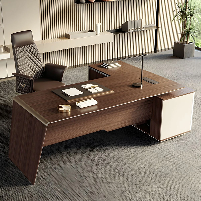 Modern Office Furniture Executive Desk with Drawers and Shelves for Manager Office B2B Furniture Vendor MEIYI - MEI YI