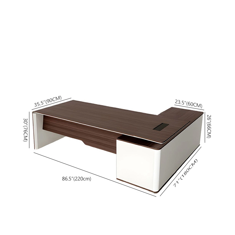 Modern Luxury L Shaped Computer Desk Wooden for Official Office MEIYI Furniture - MEI YI