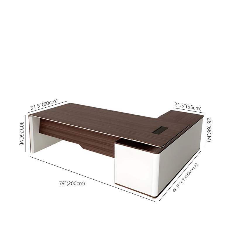 Modern Wooden L Shaped Executive Desk Luxury for Large Enterprise Office Bulk Purchaser MEIYI - MEI YI