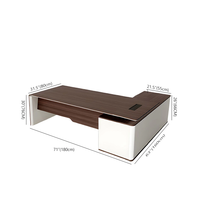 Modern L Shaped Executive Desk Luxury Wooden for Management Office MEIYI Brand - MEI YI