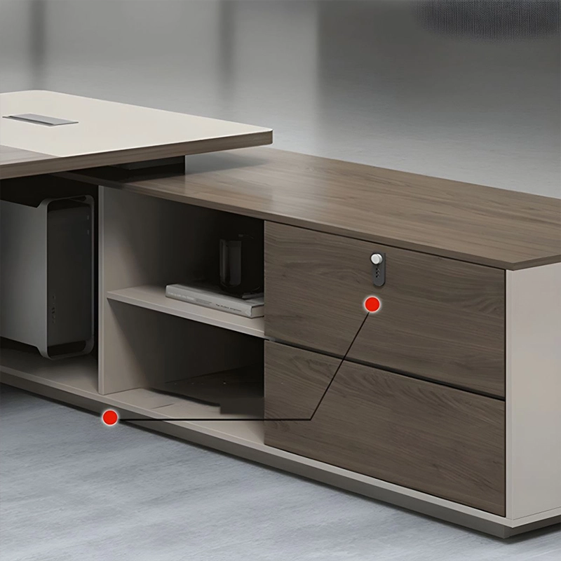 L Shaped Side Office Table Modern Panel for Manager Office Area B2B Furniture Vendor MEIYI - MEI YI