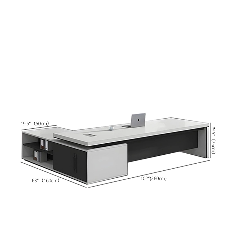 White Executive Office Furniture Modern Design for Boss Workspace Direct Factory Sale MEIYI - MEI YI