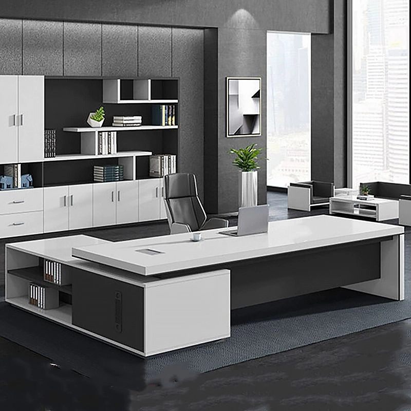 Large White Executive Office Desk Modern for Company Leadership Workspace Project Contractor MEIYI - MEI YI