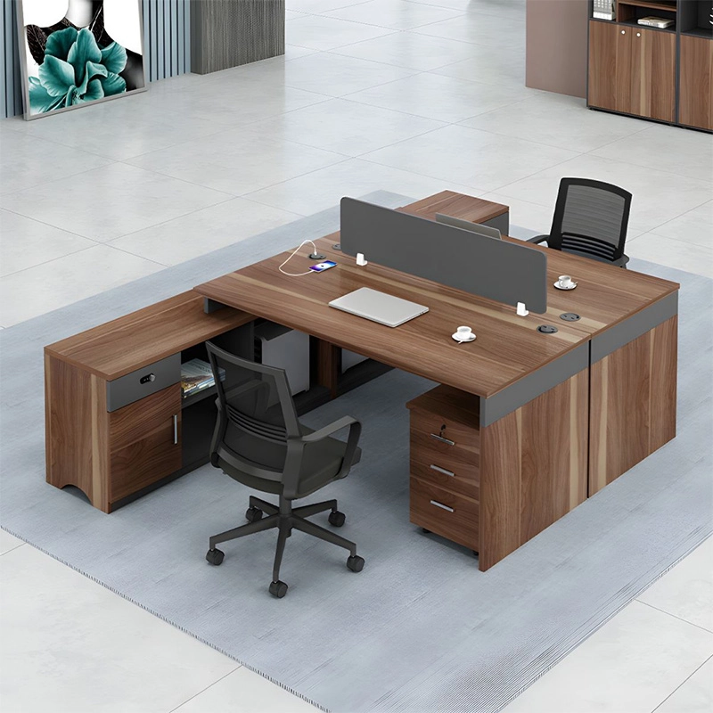 Wooden L Shaped Workstation Desk for Enterprise Office Area Project Contractor MEIYI - MEI YI
