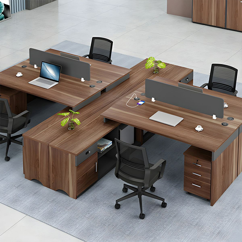 Wooden Corner Computer Table with Side Cabinet for Office Work Area Direct Factory Supplier MEIYI