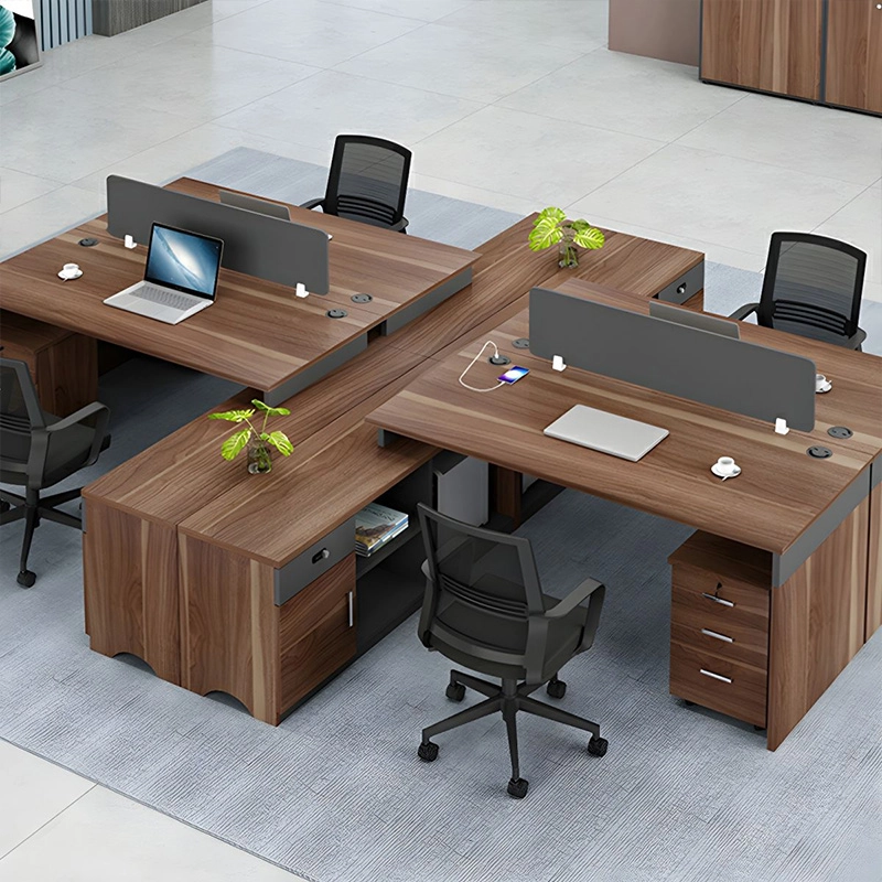 Wooden Corner Computer Table with Side Cabinet for Office Work Area Direct Factory Supplier MEIYI - MEI YI