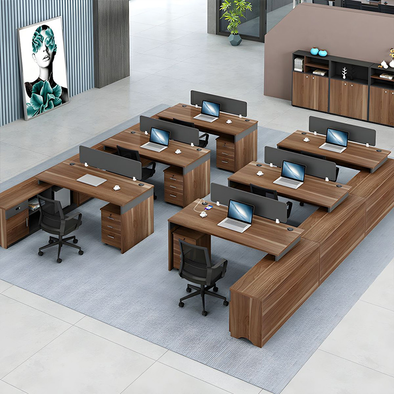 4 Person L Shaped Executive Workstation for Office Staff Zone B2B Furniture Vendor MEIYI