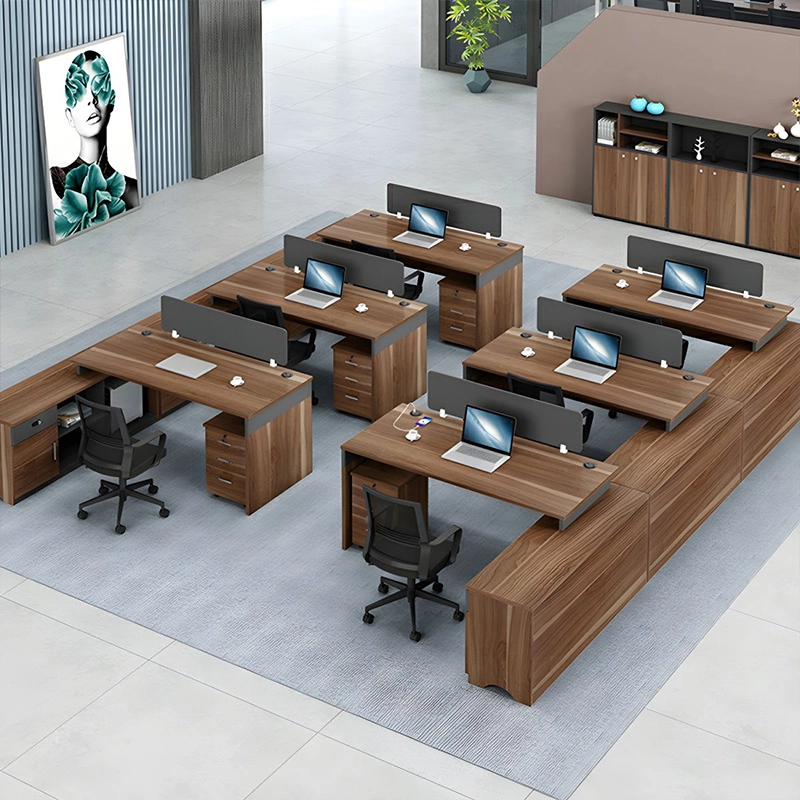 4 Person L Shaped Executive Workstation for Office Staff Zone B2B Furniture Vendor MEIYI - MEI YI