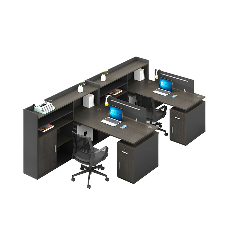 Modern Luxury Wooden Workstation Desk for 2 to 8 People with Steel Drawers for Office Cubicles OEM Manufacturer MEIYI