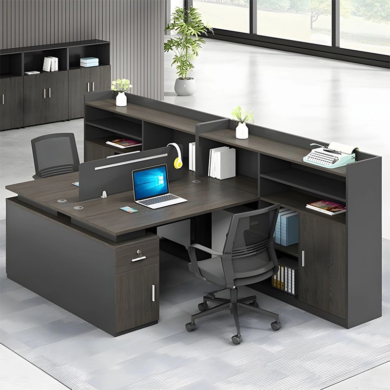 Modern Luxury Wooden Desk with Steel Drawers for Villa Office Environment ODM Solution Provider MEIYI - MEI YI