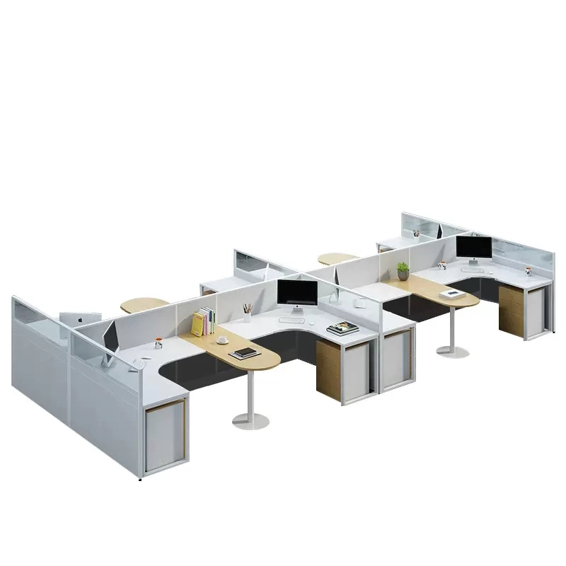 4 Person Office Workstation with Partition for Business Office Space ODM Solution Provider MEIYI - MEI YI