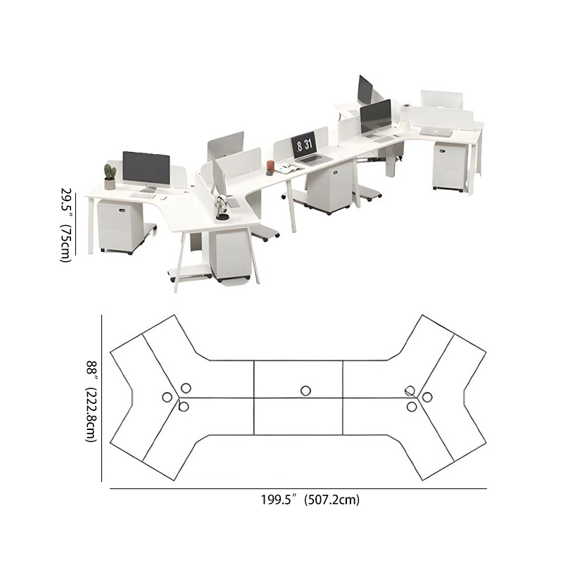 Modular Office Workstation Simple Style for 3 5 6 8 Persons Working Space ODM Solution Provider MEIYI - MEI YI