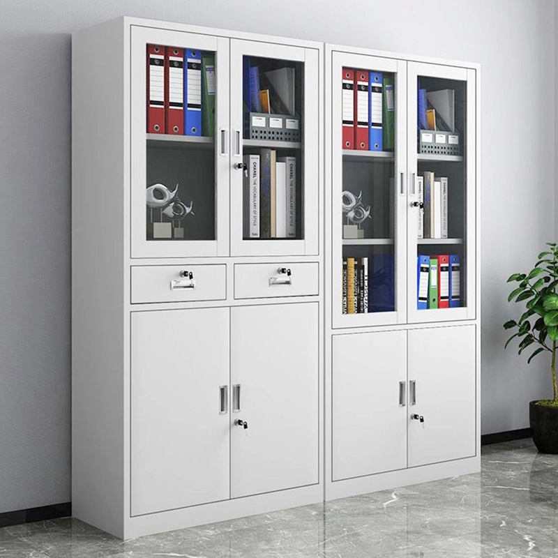 Metal Steel Filing Cabinet with Half Glass Door for Office Equipment Zone Project Contractor MEIYI - MEI YI