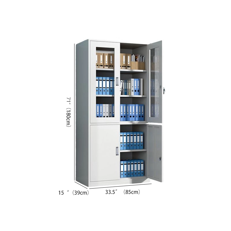 Modern Metal Filing Cabinet Half Glass Door for Office Equipment Workspace Direct Factory Sale MEIYI - MEI YI