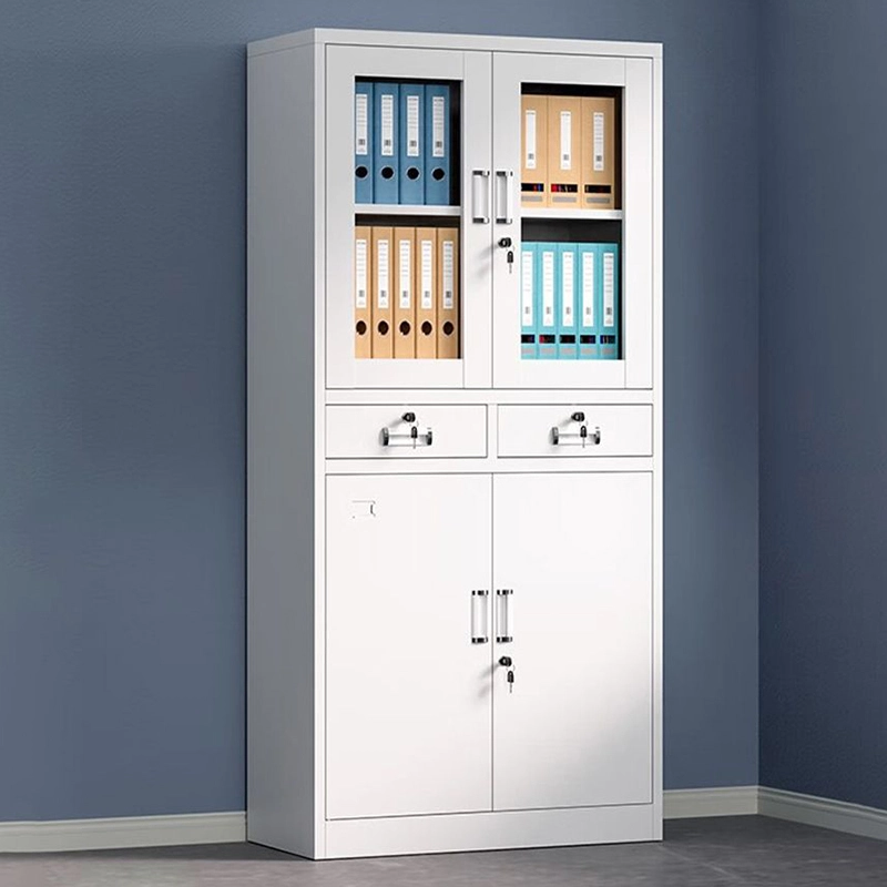 Steel Metal Office Filing Cabinet Half Glass Door for Modern Working Space ODM Solution Provider MEIYI - MEI YI