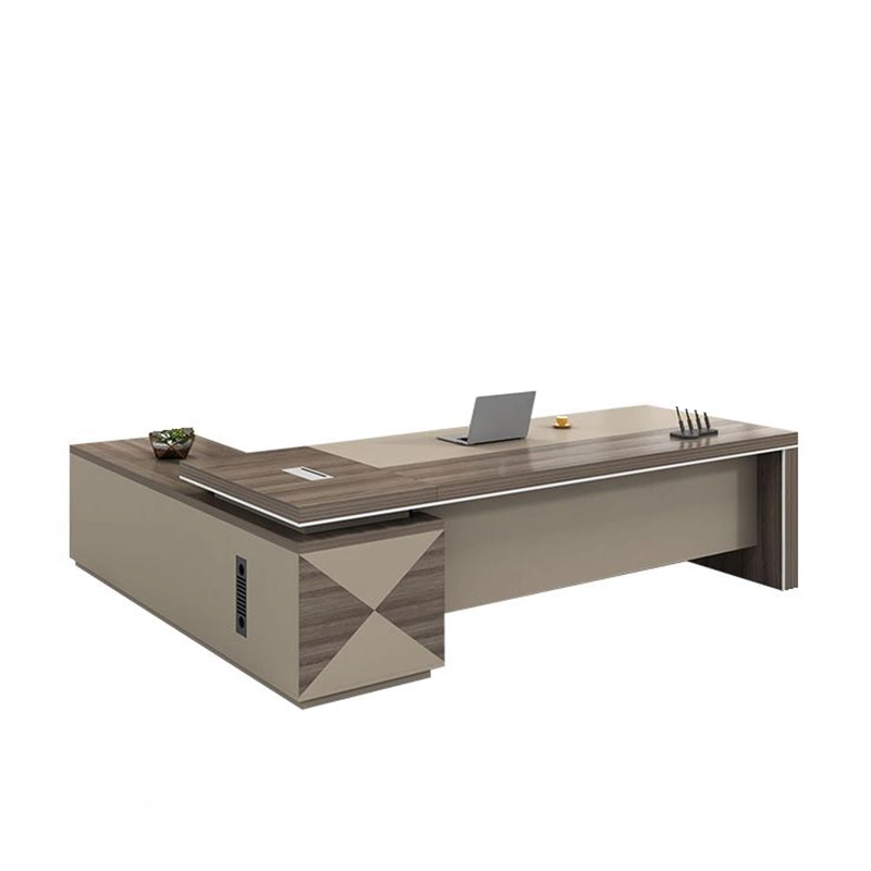 Modern Luxury L-Shaped Boss Desk Executive Computer Manager Executive Office Furniture Desk - MEI YI