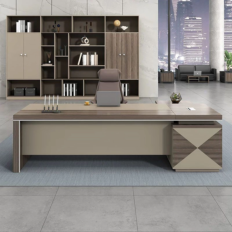 Modern Luxury L-Shaped Boss Desk Executive Computer Manager Executive Office Furniture Desk - MEI YI